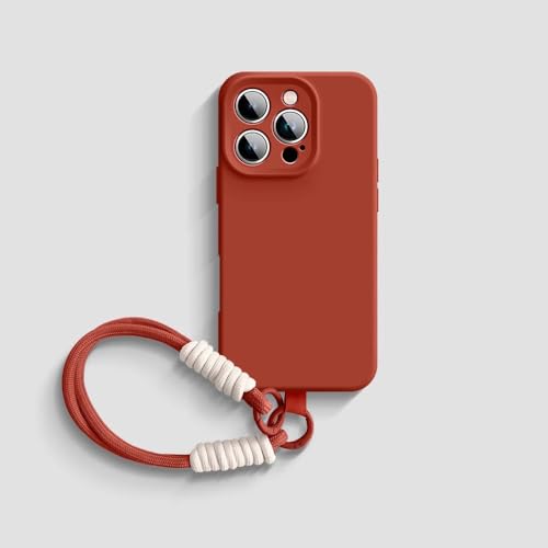 Coque iPhone 13 en silicone liquide rouge camélia finition luxe