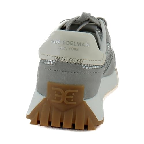 Sam Edelman Layla Gem Women's Fashion Sneakers Light Grey Suede/Silver Size 9 M4