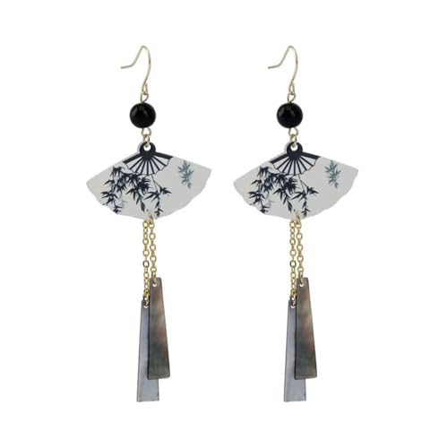 HSAJS Boucles d'Oreilles pour Femmes et Filles Secteur Boucles d'Oreilles avec Pendantes Longue Frange Style Chinois Vintage Élégant Bijoux Cadeaux...