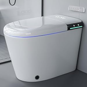 Smart Toilet Auto Open/Close Lid Smart Bidet Toilet with Heated Seat, Washing and Dryer Smart Toilet with Bidet Built in, Smart Toilets for Bathroom with User Habit Setting and Touch Control