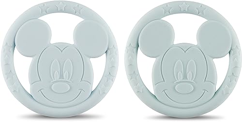 Image of Cudlie Disney Silicone Teether Toy Set for Infants, Food Grade and BPA Free Teethers for Babies 6-12 Months, 2-Pack Teether Toys for Newborns