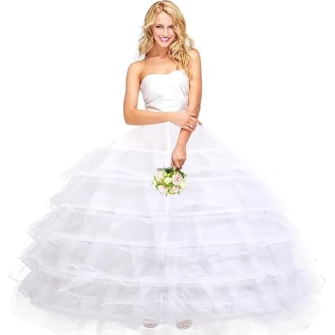XinChangShangMao Women 6 Hoop Petticoat Crinoline Underskirt Floor Length Ball Gown Slips for Quinceanera Wedding Bridal Dress Cover