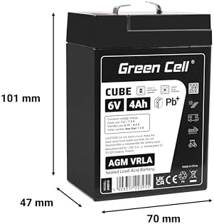 3. Bild von Green Cell AGM 6V 4Ah Akku VRLA Blei-Batterie Bleiakku Ersatzakku Gelakku Akkubatterie Zyklenfest Unbemannt Spielzeug Elektro Spielzeug Alarm Notstrom Kinderfahrzeuge Kinder-Quad AGM15 Schwarz