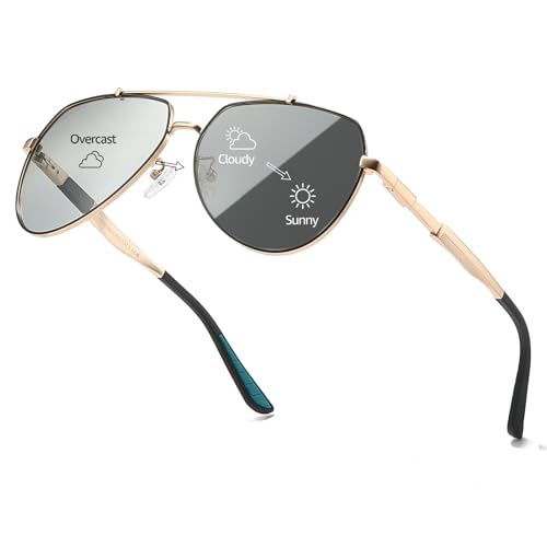 Siphew Gafas De Sol Fotocromadas Para Hombre, Con Marco Grande Y Protección Uv400, Almohadillas Para La Nariz Cómodas Y Adecuadas Ideales Para Entusiastas Del Baño Y Conductores., Dorado Siphew Gafas De Sol Fotocromadas Para Hombre, Con Marco Grande Y Protección Uv400, Almohadillas Para La Nariz Cómodas Y Adecuadas Ideales Para Entusiastas Del Baño Y Conductores., Dorado