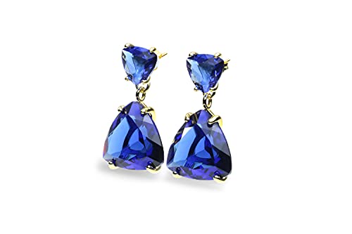 Boucles d'oreilles en or 14k saphir légères pour lobes sensibles