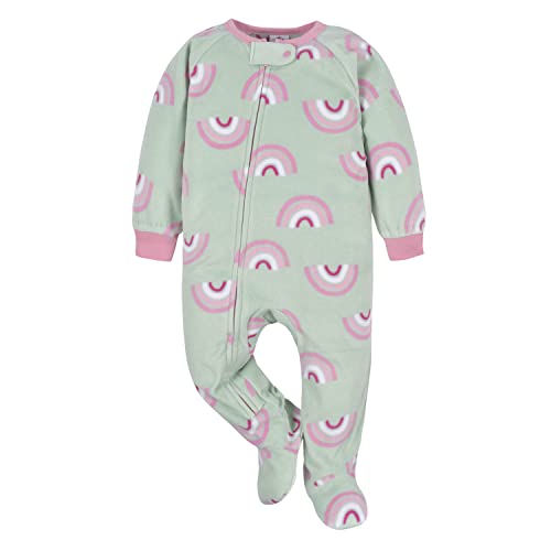 Image of Gerber Baby Girl & Toddler 2-Pack Loose Fit Fleece Footed Pajamas