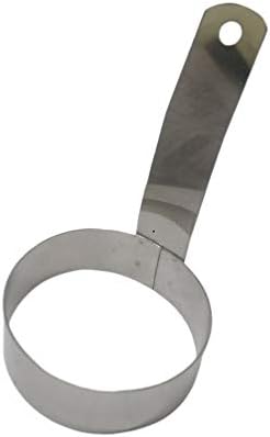 Handcrafted Stainless Steel Round Egg Ring Set of 2 with Handle