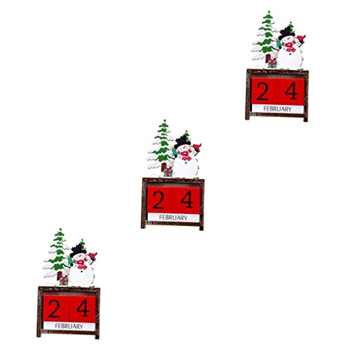 Calendrier de l'Avent perpétuel Ciieeo en bois, 3 décorations de Noël à offrir