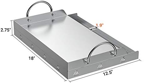 Onlyfire Universal Stainless Steel Griddle for Most BBQ Grills with Removable Handles, 18