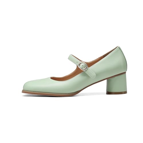 Image of Women Chunky Block High Heels Mary Janes Shoes Split Toe Tabi Shoes Ankle Strap Dress Pumps Shoes