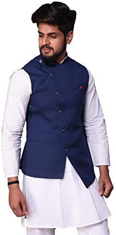 Blue Angrakha Nehru Jacket