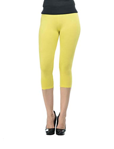 Image of Frenchtrendz Women's Cotton Spandex Stretchable Mid Rise Slim Fit Legging Capris (XS-4XL)