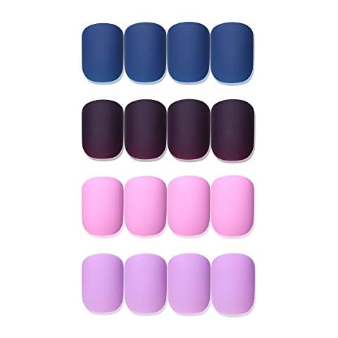 SIUSIO 96Pcs Purple Acrylic Press-on Nails Cover