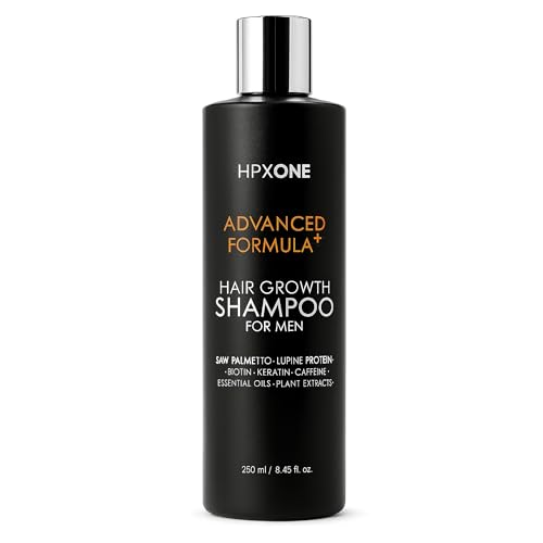 HPX ONE Anti Hair Loss Shampoo For Men - DHT Blockers: Saw Palmetto & Lupine Protein + Biotin, Keratin, Caffeine, Essential Oils & Plant Extracts - Strengthen, Thicken & Protect (8.45 Fl Oz)