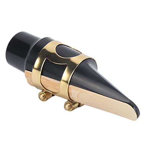 Accessoires d'embouchure de saxophone, anche de saxophone à boucle en métal 5 pièces pour saxophone(black) Cover