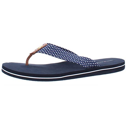 Tommy hilfiger women's candis x thong sandals flip flops (8, dark…
