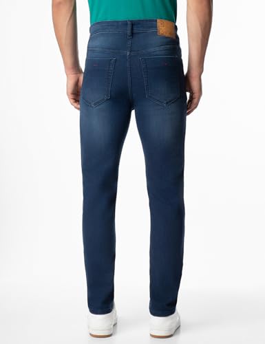 Image of INKD Men's Regular Fit Jeans - Mid-Rise | Cotton Blend | Classic Styling | Contrast Stitch | Stretchable Fabric | Classic 5 Pocket Styling (Available in Plus Sizes)