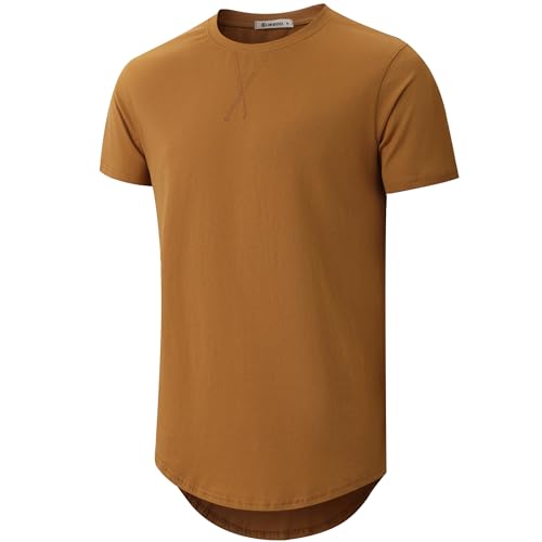Image of KLIEGOU Men's 100% Cotton Longline T-Shirt, Pre-Shrunk Soft
