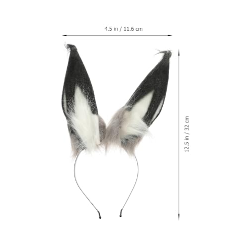 Serre-tête oreilles de lapin indéformable en peluche douce - 2