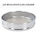 20cm Chrome-Plated Sieve with 304 Stainless Steel Mesh for Laboratory Sample Inspection and Industrial Powder Sorting, 4 Mesh to 600 Mesh(250 Mesh)