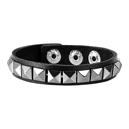 PU Leather Spike Bracelet for Men Women Punk Gothic Cuff Bangle Adjustable Spiked Studded Bracelet Black Wristband2
