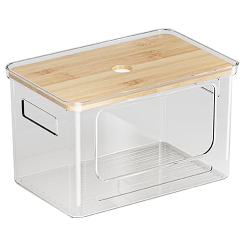 Distributeur de sacs poubelles haut de gamme transparent et finitions en bambou