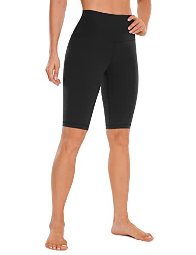 CRZ YOGA Womens Butterluxe Biker Shorts 10'' - High Waisted Workout Volleyball Yoga Spandex Buttery Soft
