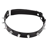 Black Studded Choker Punk Goth Metal Spike Studded Necklace PU Leather Collar Adjustable Leather Necklace for Women Men