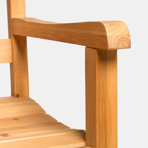 OHS Garden Bench 2 Seater Wooden Seater Outdoor Patio Furniture Garden Seat for Balcony Terrace All Weather Resistant Comfy 2 Seaters Bench Suitable for Indoor Outdoor, Natural - Image 9