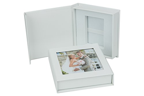 USB-Box für 1 USB-Stick mit Bildfenster. Flash Drive Aufbewahrungsbox. (Weiss)