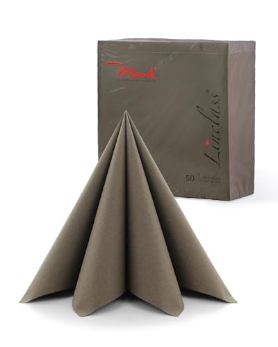 Prime Guest Servietten, Premium Edition für Hochzeit und Feiern, stoffähnlich, 50 Stück, 40 x 40 cm, ¼ Falz