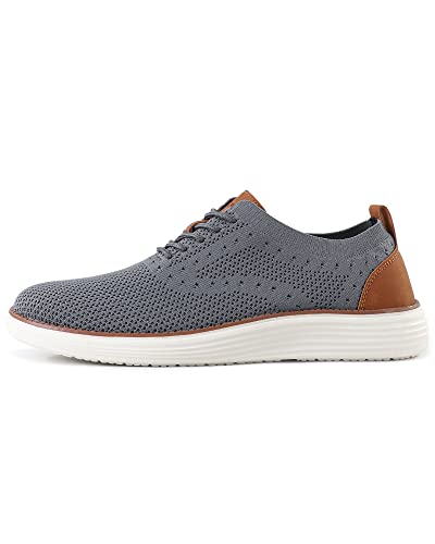 Vilocy Men's Dress Sneakers Oxfords Casual Business Shoes Lace Up Lightweight Walking Knit Mesh Fashion Sneakers Grey,Us11.5 Eu45 #TOP7