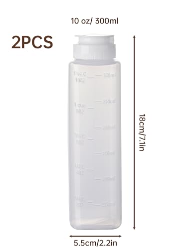 NiHome Honey Dispenser No Drip 10oz Squeeze Bottle for Syrup Sauce 2Pcs - image 4