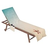 Shakven Lounge Chair Towel Cover | with Pocket Anti-Slip Foldable 83x29Inch - Outdoor Pool Beach Chair Cover,for Courtyard Trips Picnic Spa Hotel Sun Sunbathing