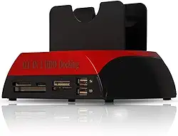 Case Dockstation 2 Hd Sata Docking USB 2.0 3.0 Backup PC, Notebook com Leitor de Cartões Universal