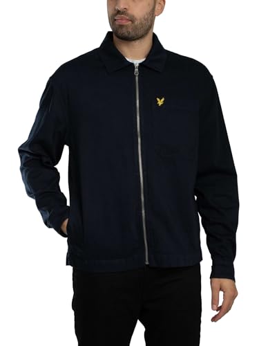 Lyle & Scott LS Woven Shirts Enzyme Wash Zip Through Overshirt Z271 Dark Navy, L