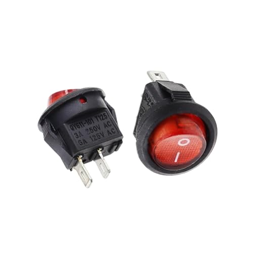 Interruptor redondo KCD1 rojo para renovar paneles de control y circuitos de barcos y coches 6