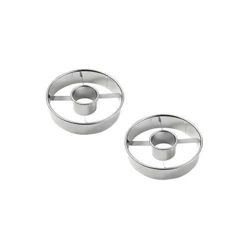 LannuMet 2-Pack Stainless Steel Donut Cutter Set, 3.86 Inch Doughnut Cutter,Professional Donut Maker Tool for Homemade Donuts, Bagels, Cookies, Biscuits