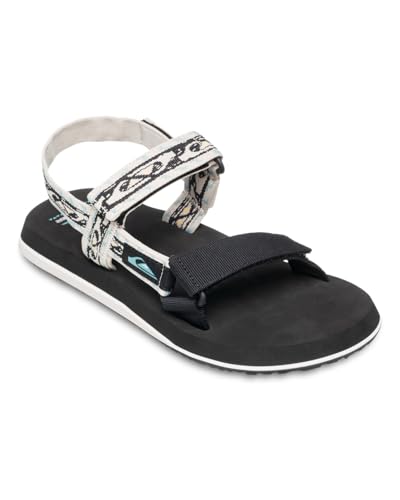 Quiksilver Monkey Caged, Sandalia Hombre, Negro Blanco, 41 EU