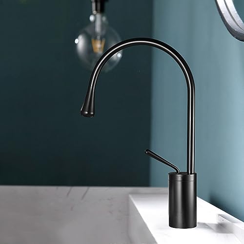Robinet de lavabo noir anti-éclaboussures pivotant 360 pour mitigeur de salle de bain