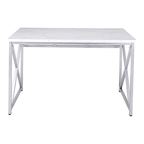 Coral Flower Modern & Contemporary Wriitng Desk With Durable Scratch-Resistant Laminate Surface And Silver Metal Frame. #TOP3