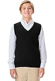 CLASSROOM Big Boys' Uniform Sweater Vest, Black, X-Large