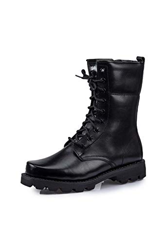 SESSRYMNIR Men's Military Jungle Boots Full Grain Leather Speedlace Desert Boots Combat Outdoor Work Water Resistant Boots