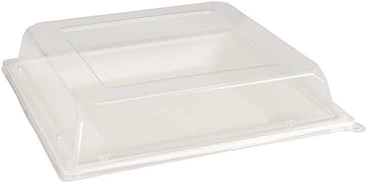 offers 125-Pack of 10" Square Plate PET Clear Lids: Versatile, Convenient, and Eco-Friendly Solution for Your Food Packaging Needs - Freezer, Microwave Safe, and Heat Resistant