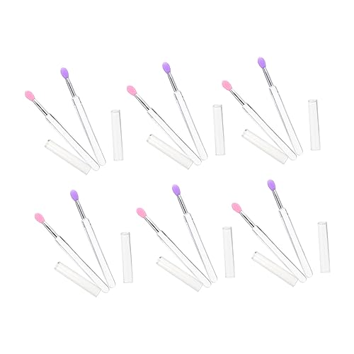 Healeved 6Pcs Silicone Lip Brush Lipstick Applicator for Smooth Application for Lip Masks and Cosmetics Easy to Carry Comfortable Silicone Tips Friends