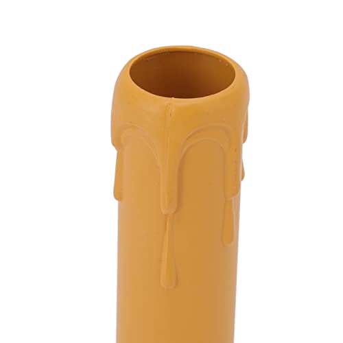 Stylebest 10PCS Candle Drip Sleeve Candle Tubes White Candle Covers Candle Socket Covers Plastic Candle Covers for Wall Lamp Chandelier Lamp Holder Christmas Decoration(4 Inch)(Yellow) - Image 4