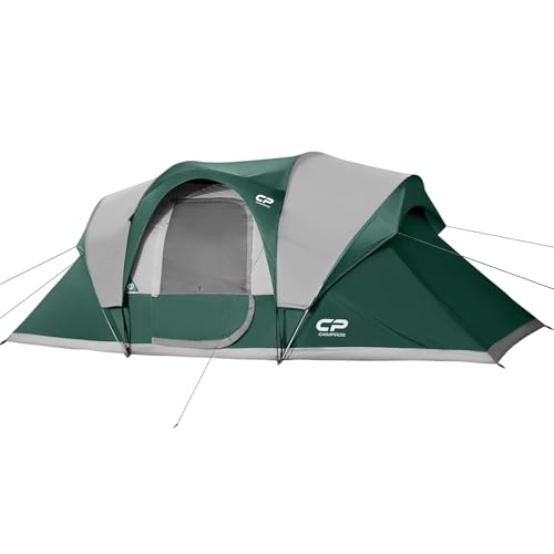 CAMPROS CP Camping Tent 10/12 Person Cabin Tent, 2 Room Water Resistant