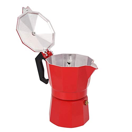 PERCOLATORE CAFFERE Potto, Mocha POTS Piccola Caffettiera da 300 Ml 6 Tazza capacità di Alluminio Macchina da caffè Mocha PT per Viaggi in Campeggio Domestico Uso (Rosso)
