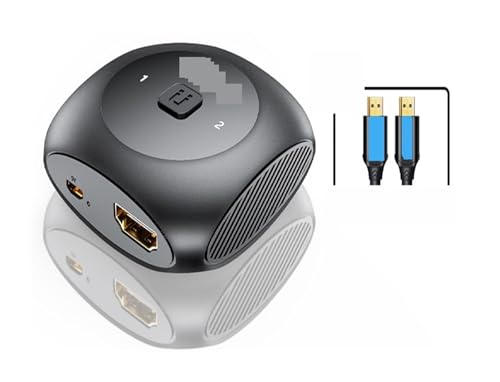 OPFVUJIKX Adaptador Divisor 8K60Hz 2 entradas 1 Salida 4K144Hz 2.1 for TV Box PS5 PS4 for Disco BLU-Ray(Add 1HDMI cable-01)
