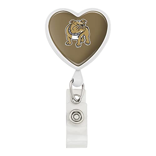 Bryant University Bulldogs Logo Heart Lanyard Retractable Reel Badge ID Card Holder